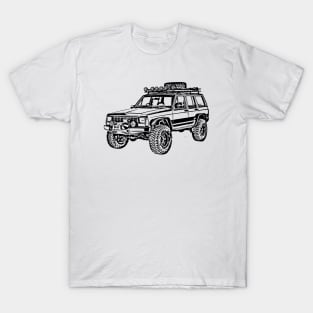 Cherokee XJ Adventure Sketch Art T-Shirt